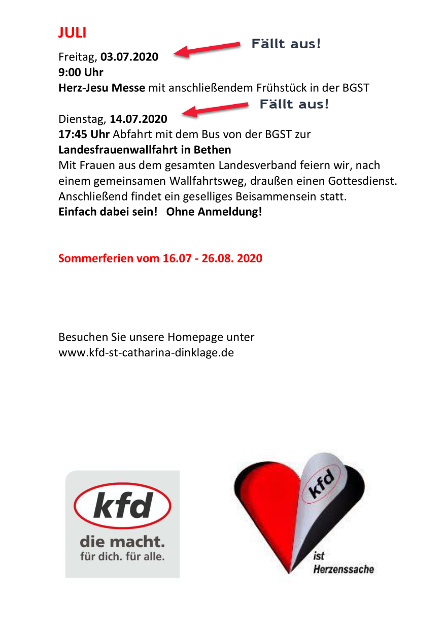 Aktualisiertes Halbjahresprogramm