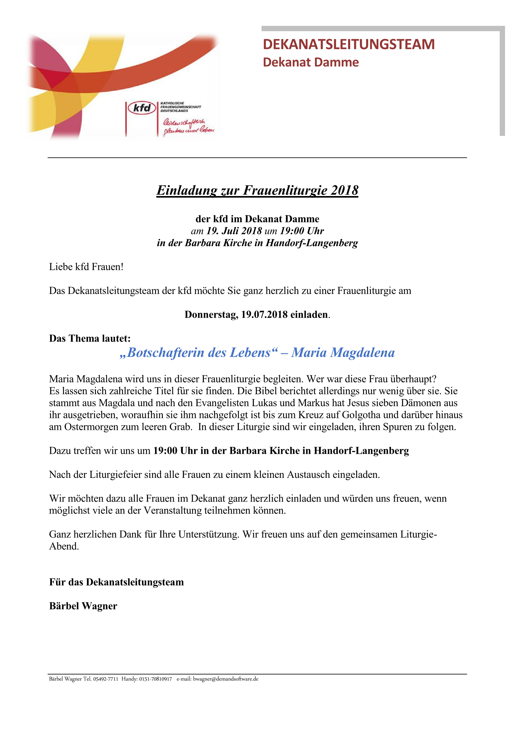 Einladung Frauenliturgie 07 2018 Ha La