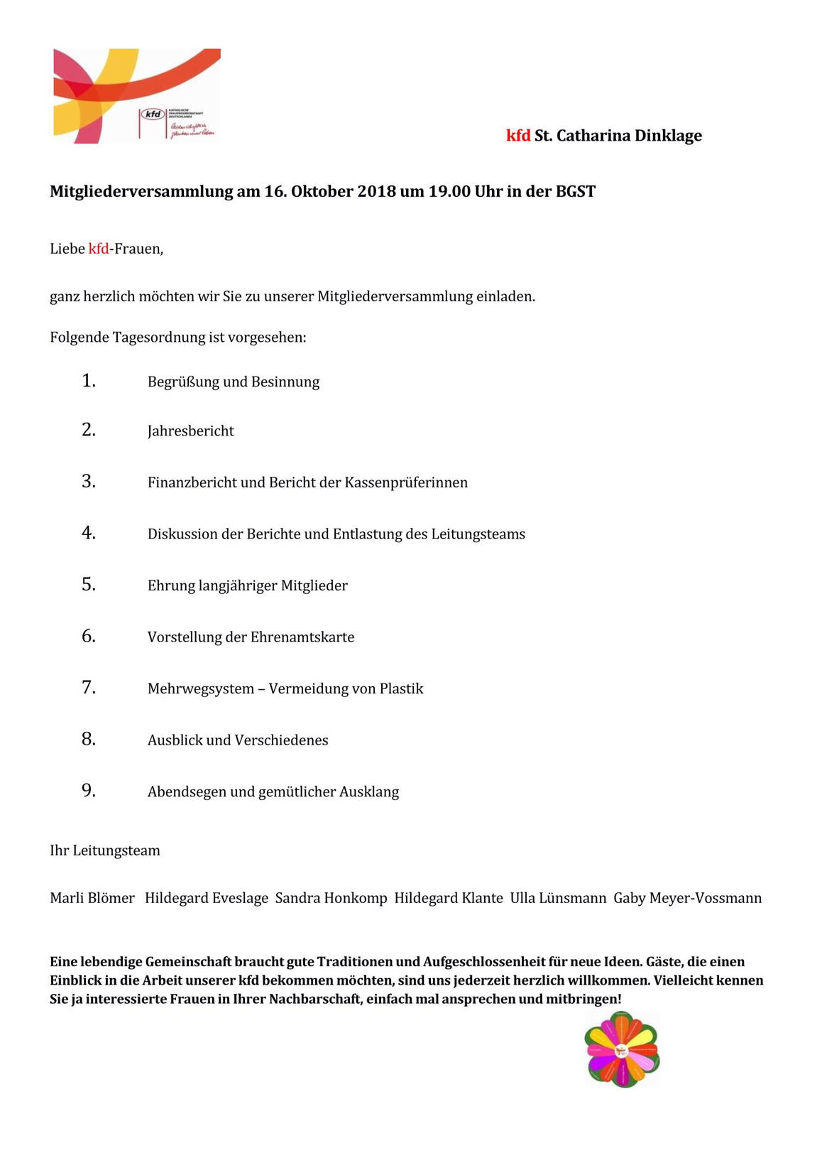 Mitgliederversammlung 2018