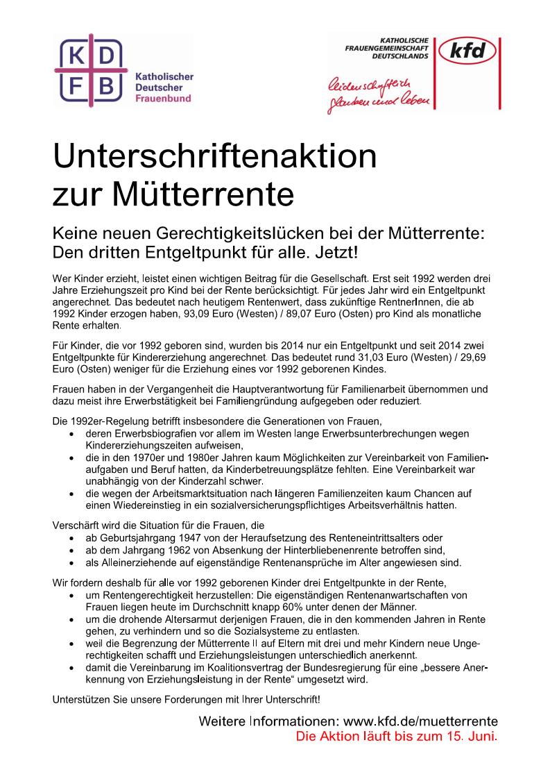 Hintergrund Muetterrente kfd KDFB Page 1